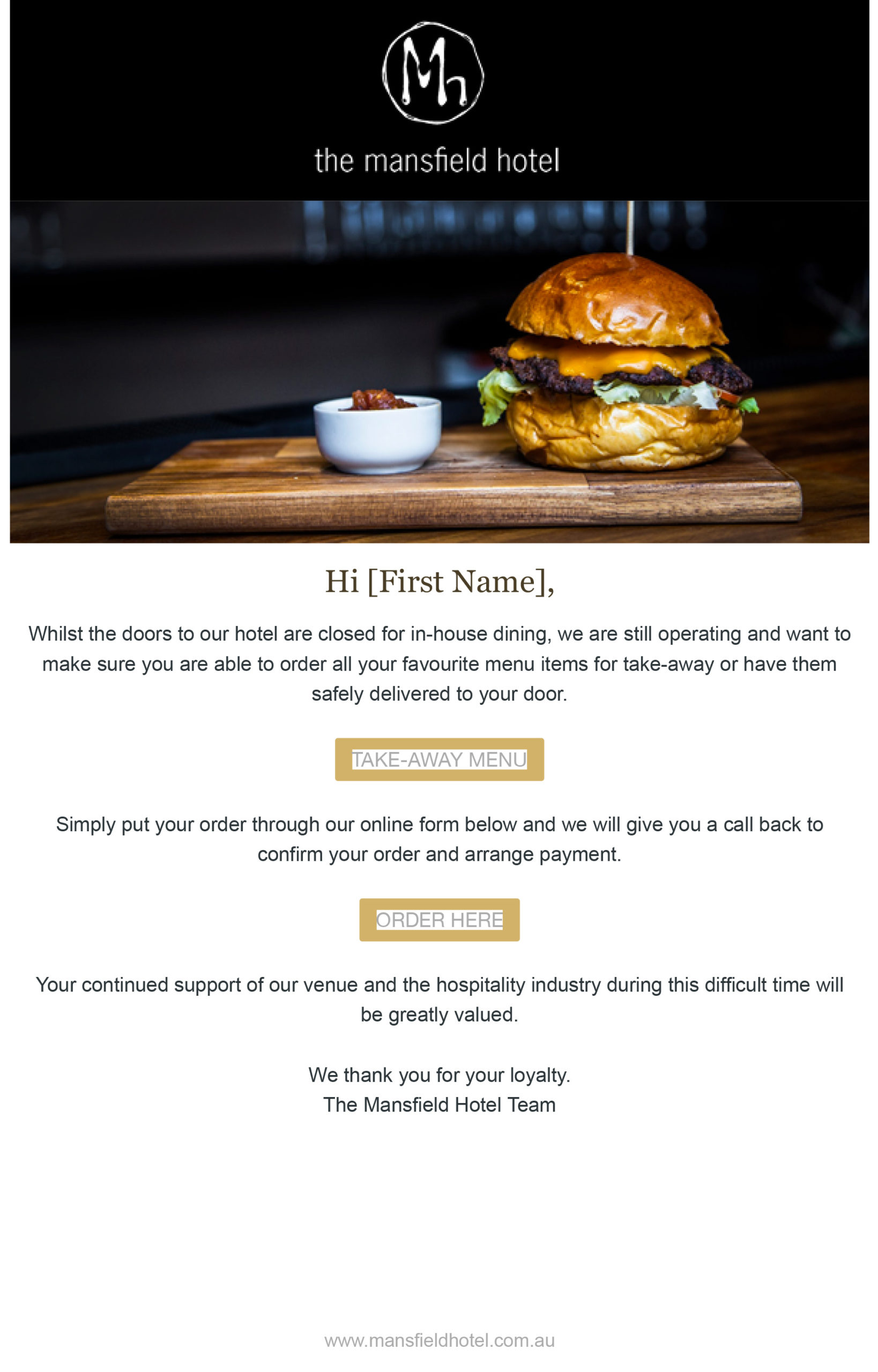 Australian hospitality email examples - TalkBox Support Centre