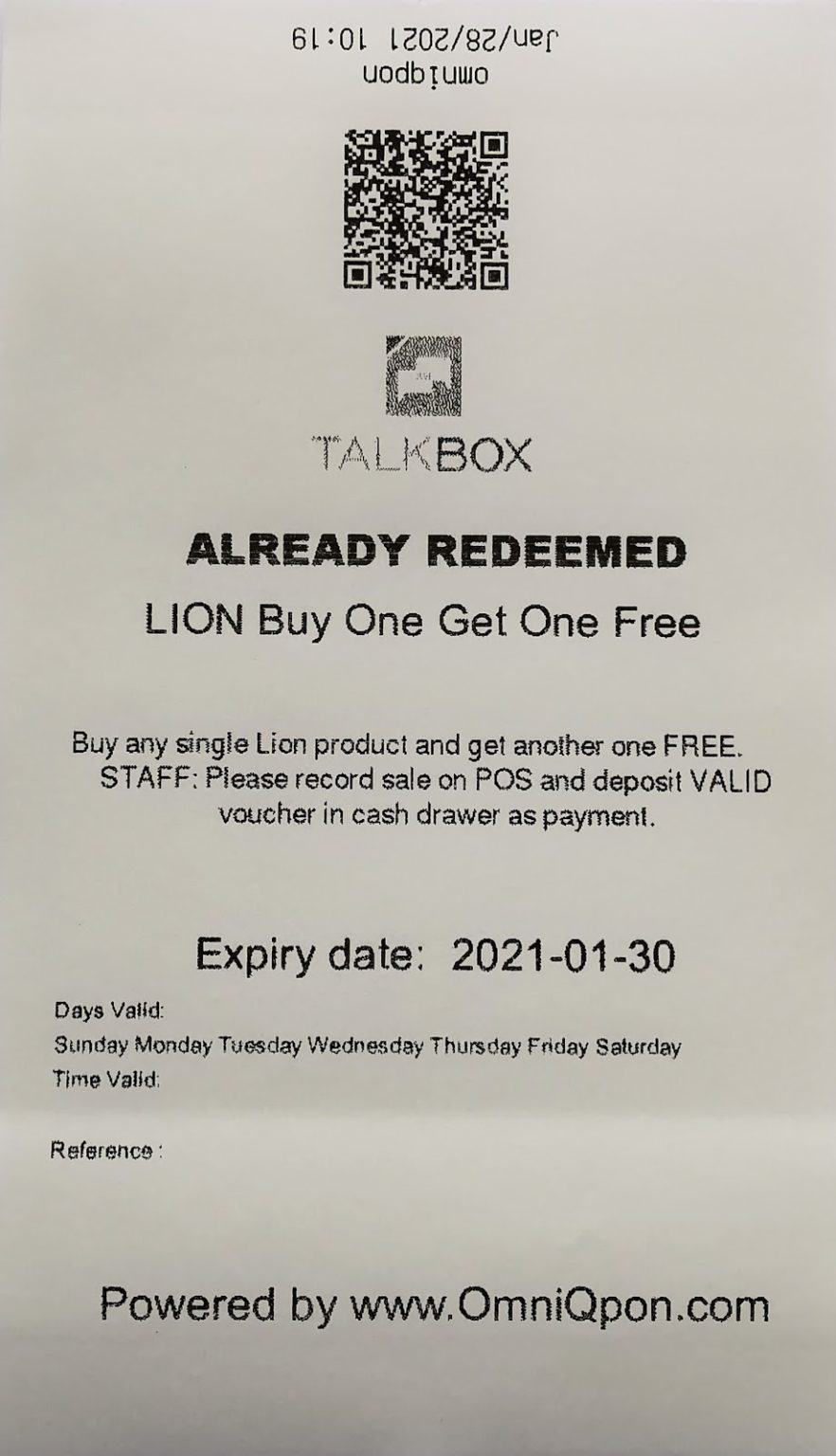 How to scan and redeem vouchers with Omniqpon TalkBox Support Centre